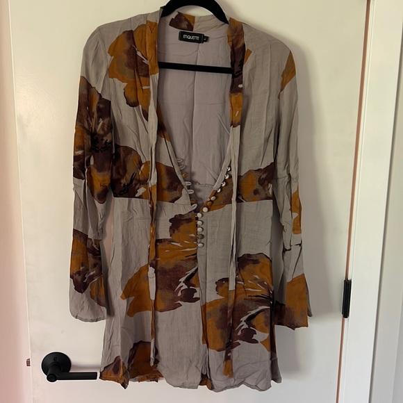 Floral long sleeve mini dress - Picture 1 of 4